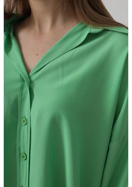 Geniş Manşetli Detaylı Yeşil Gömlek fiyatları