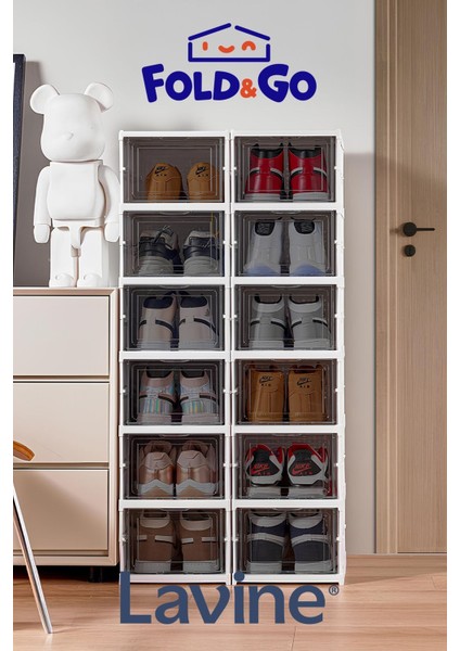 Lavine Fold&go Çok Amaçlı 6 Katlı Katlanabilir Taşınabilir Portatif Organizer Ayakkabılık "beyaz" indirimleri