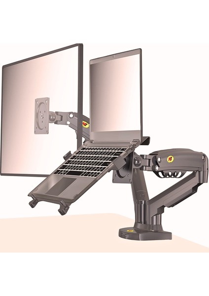 Nb F160+FP Gazlı Çift Kol North Bayou 17-30"monitör 10"-17" Dizüstü Bilgisayar Vesa Monitör Standı