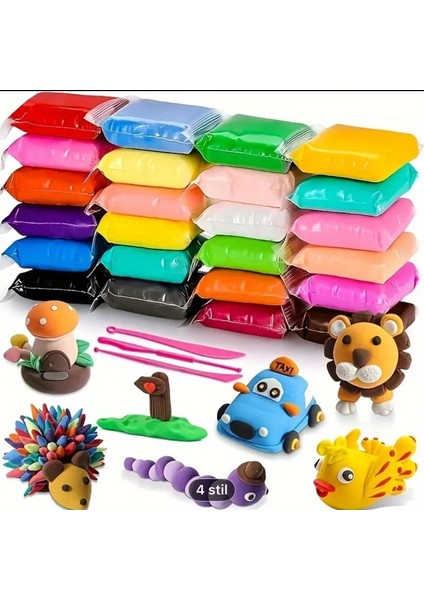 Air Clay Zıplayan Kil Hava ile Kuruyan Modelleme Kili ( 115 gr ) 12 Adet modelleri