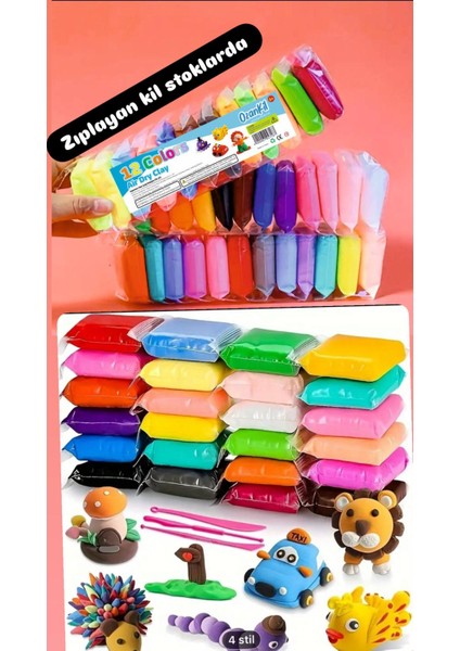 Air Clay Zıplayan Kil Hava ile Kuruyan Modelleme Kili ( 115 gr ) 12 Adet fırsatları