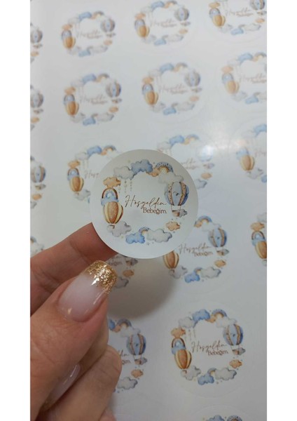 Erkek Hoşgeldin Bebeğim Sticker 4 Cm-70 Adet
