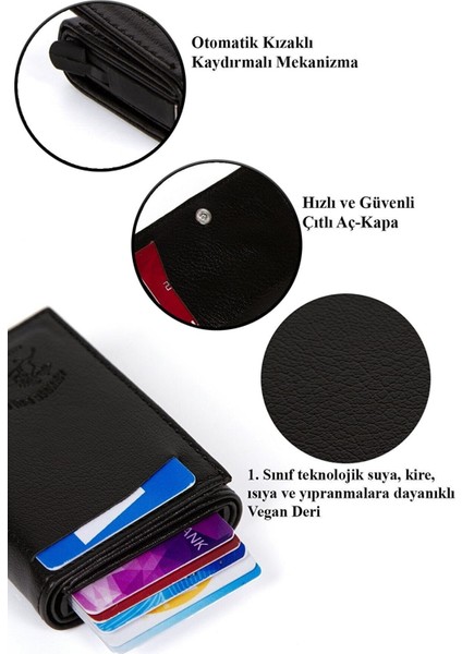 Erkek Mekanizmalı Cüzdan ve Deri Çelik Kasalı Kapaklı Omuz ve El Çantası (17X22CM) NEWPOLO188 - Siyah - Siyah indirimleri