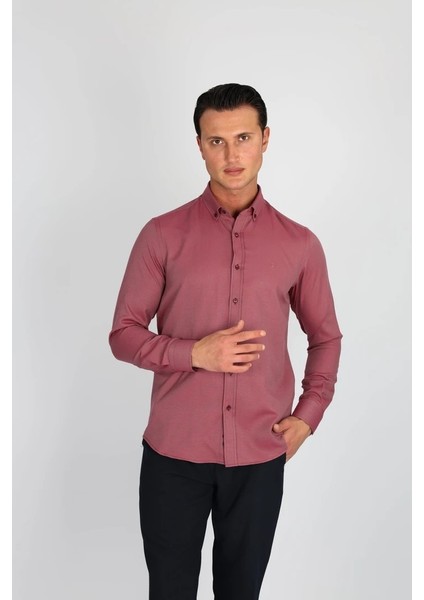 Oxf C 707 Bordo Erkek Gömlek