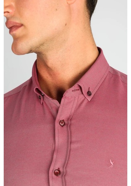 Oxf C 707 Bordo Erkek Gömlek