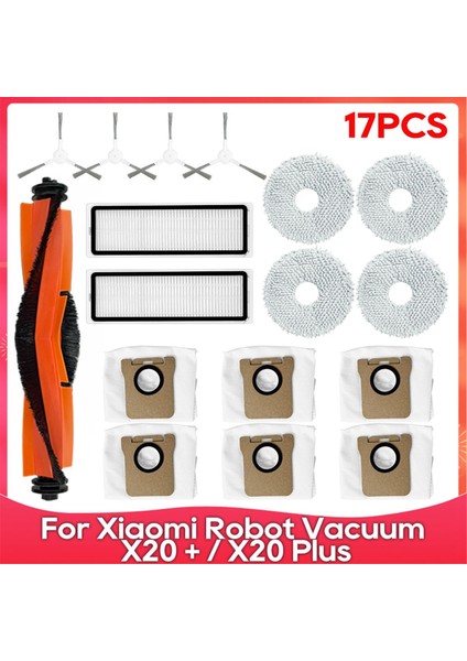 Xiaomi Robot Vakum X20 + / X20 Plus Parça Aksesuar Ana Yan Fırça Hepa Filtre Paspas Bezi Toz Torbaları (Yurt Dışından)
