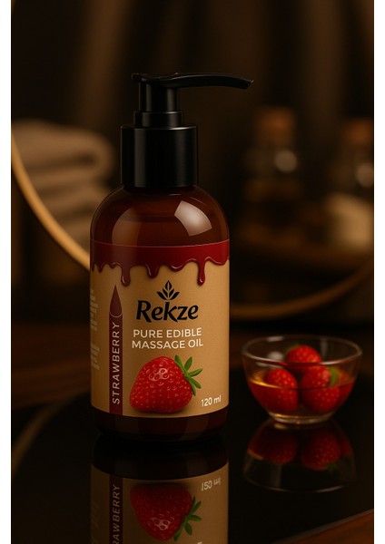 3 Adet Çilek Aromalı Vücut Aromaterapi Yenilebilir Masaj Yağı 120 ml