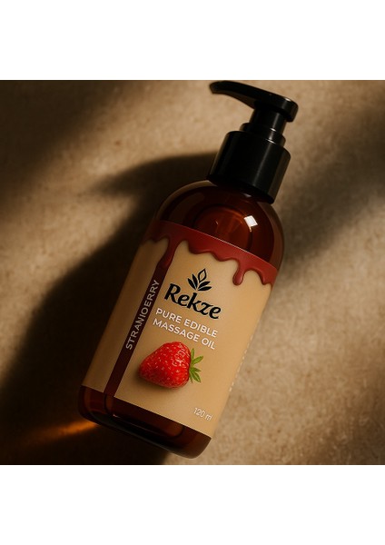 3 Adet Çilek Aromalı Vücut Aromaterapi Yenilebilir Masaj Yağı 120 ml
