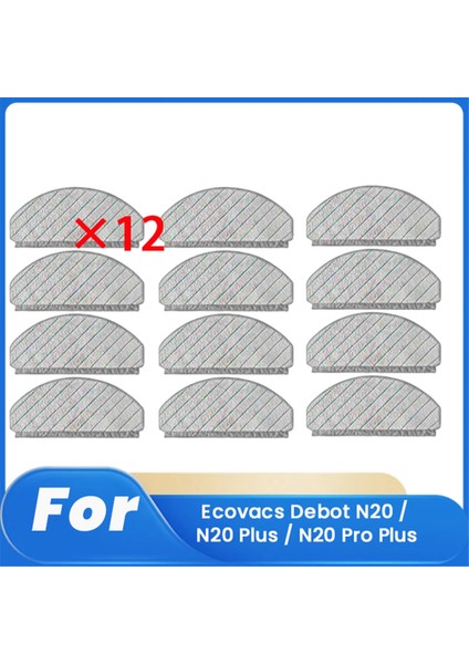 Ecovacs Debot N20 / N20 Plus / N20 Pro Plus Robot Süpürge Parçaları Değişimi Için 12 Adet Temizleme Bezi (Yurt Dışından)