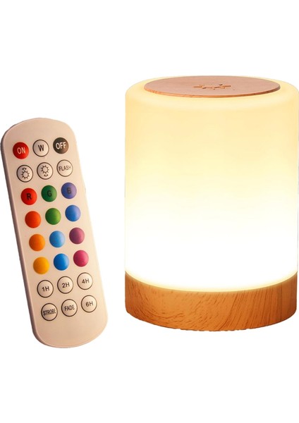Yatak Odası Için Çocuk Gece Lambası, Uzaktan Kumandalı LED Başucu Dokunmatik Lambası, 13 Renk Değiştiren, USB Şarj Edilebilir Taşınabilir Lamba (Yurt Dışından)