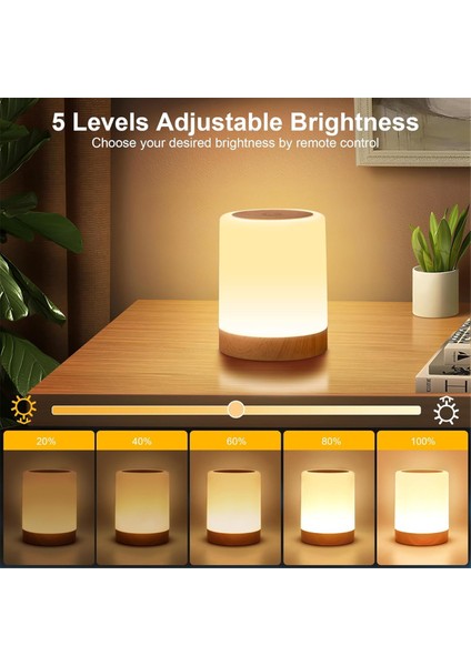 Yatak Odası Için Çocuk Gece Lambası, Uzaktan Kumandalı LED Başucu Dokunmatik Lambası, 13 Renk Değiştiren, USB Şarj Edilebilir Taşınabilir Lamba (Yurt Dışından) modelleri