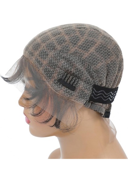 Örgülü Peruk Başlığı - Bebek Saçlı Çift Tam Dantel Tığ Işi Peruk Başlığı - Siyah Kadınlar Için Nefes Alabilen Dantel Başlığı Yapıştırıcısız Örgülü (Yurt Dışından)