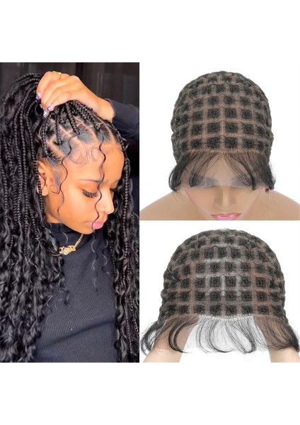 Örgülü Peruk Başlığı - Bebek Saçlı Çift Tam Dantel Tığ Işi Peruk Başlığı - Siyah Kadınlar Için Nefes Alabilen Dantel Başlığı Yapıştırıcısız Örgülü (Yurt Dışından) fiyatları