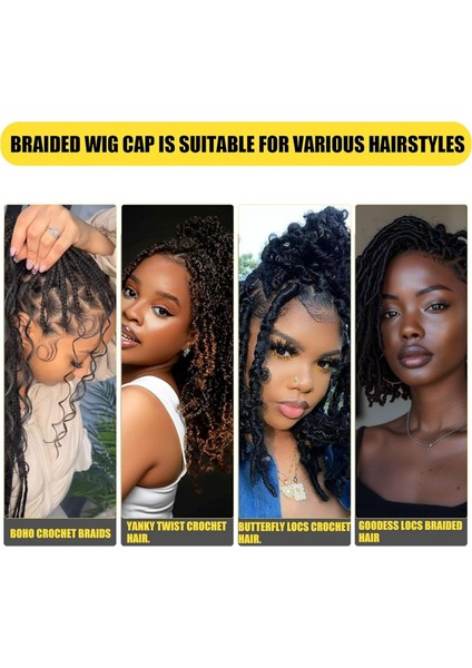 Örgülü Peruk Başlığı - Bebek Saçlı Çift Tam Dantel Tığ Işi Peruk Başlığı - Siyah Kadınlar Için Nefes Alabilen Dantel Başlığı Yapıştırıcısız Örgülü (Yurt Dışından) modelleri