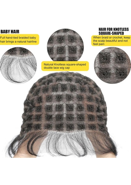 Örgülü Peruk Başlığı - Bebek Saçlı Çift Tam Dantel Tığ Işi Peruk Başlığı - Siyah Kadınlar Için Nefes Alabilen Dantel Başlığı Yapıştırıcısız Örgülü (Yurt Dışından) fırsatları