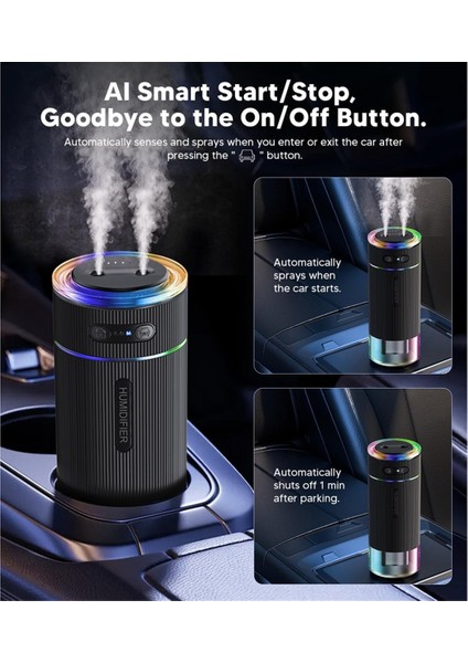 Yatak Odası Için Taşınabilir Küçük Nemlendirici, Çift Nozullu Büyük Soğuk Sis, Seyahat Için Mini Kişisel Masa Hava Nemlendiricileri Siyah (Yurt Dışından) modelleri