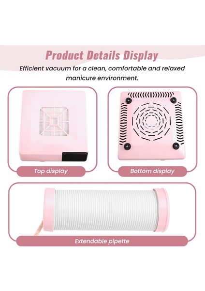 60W Yüksek Güçlü Tırnak Temizleyici Çift Dikey Filtre Tırnak Tırnak Tozu Makinesi Abd Fişi (Yurt Dışından) modelleri