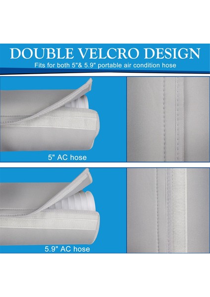 Taşınabilir Ac Hortum Yalıtım Kılıfı, Taşınabilir Klima Hortumu Kapağı Sarma, 5 Inç ve 5,9 Inç Çaplı Egzoz Hortumuna Uygun (Yurt Dışından) modelleri