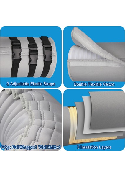 Taşınabilir Ac Hortum Yalıtım Kılıfı, Taşınabilir Klima Hortumu Kapağı Sarma, 5 Inç ve 5,9 Inç Çaplı Egzoz Hortumuna Uygun (Yurt Dışından) fırsatları