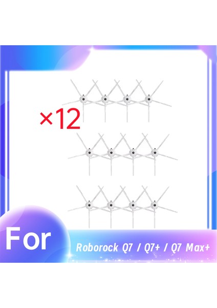 Roborock Q7 / Q7+ / Q7 Max+ Robot Süpürge Parçalarının Değiştirilmesi Için 12 Adet Yan Fırça (Yurt Dışından)