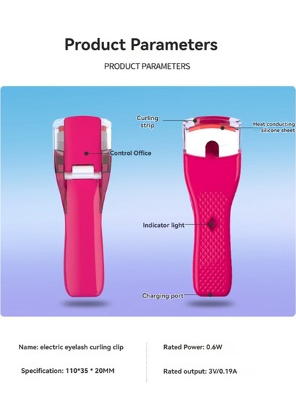 Elektrikli Kirpik Kıvırıcı Taşınabilir Kirpik Kıvırıcı Fırçası Isıtmalı Kirpik Kıvırma Göz Konturu Hızlı Isıtma Kıvırıcı Gül Kırmızı (Yurt Dışından) fırsatları
