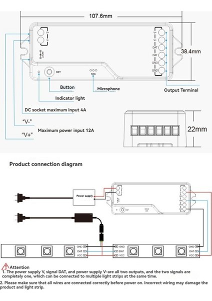 Spı Wifi Rgb LED Kontrol Cihazı DR03W Tuya Wifi LED Kontrol Cihazı WS2811 WS2812B WS2815 Adreslenebilir Rgb LED Şerit Çalışması (Yurt Dışından)
