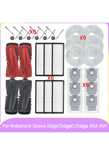 Roborock Qrevo Edge/edgec/edge S5A 5V1 Ana Yan Fırça Hepa Filtre Toz Torbası Paspas Bezi Yedek Parçaları (Yurt Dışından)
