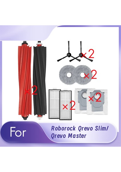 Roborock Qrevo Slim/qrevo Master Süpürme Robotu Ana Yan Fırça Paspas Filtre Seti Temizleyici Parça Değişimi Için 10 Adet (Yurt Dışından) fiyatları
