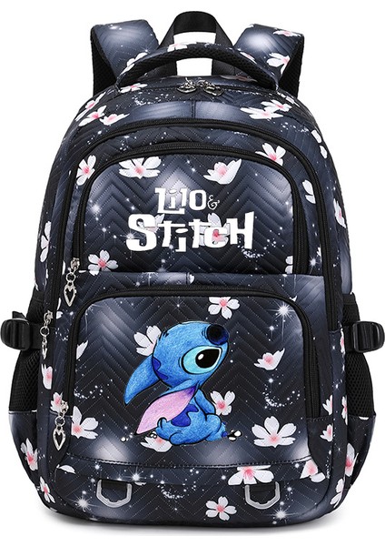 Lilo Stitch Zarif Çiçek Moda Kadın Sırt Çantası Kadın Taşınabilir Su Geçirmez Seyahat Çantası Genç Kız Öğrenciler Sırt Çantası Mochila (Yurt Dışından)