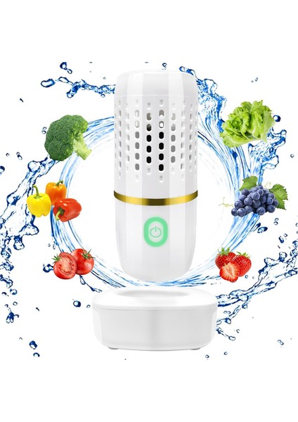 Meyve Sebze Yıkama Makinesi, Sebze ve Meyveler Için Şarjlı Temizleme Makinesi, Taşınabilir Mini Gıda Temizleyici Beyaz (Yurt Dışından)
