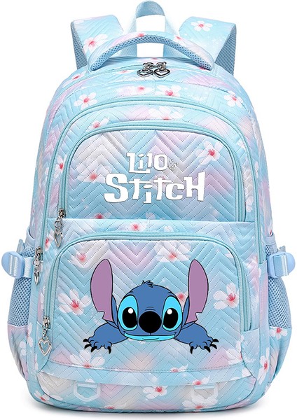 Lilo Stitch Zarif Çiçek Moda Kadın Sırt Çantası Kadın Taşınabilir Su Geçirmez Seyahat Çantası Genç Kız Öğrenciler Sırt Çantası Mochila (Yurt Dışından)