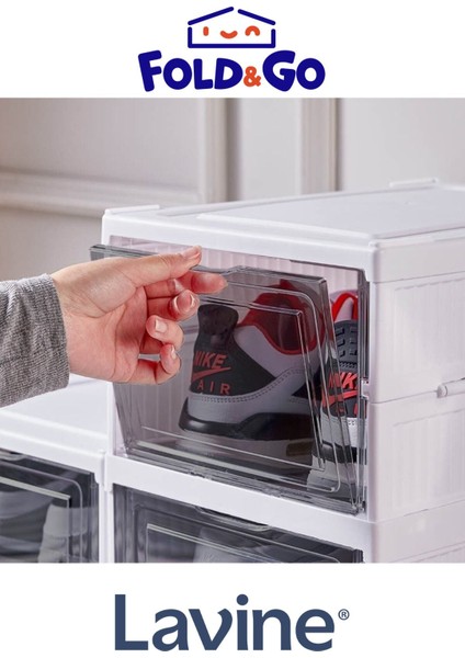 Lavine Fold&go Çok Amaçlı 6 Katlı Katlanabilir Taşınabilir Portatif Organizer Ayakkabılık "beyaz"