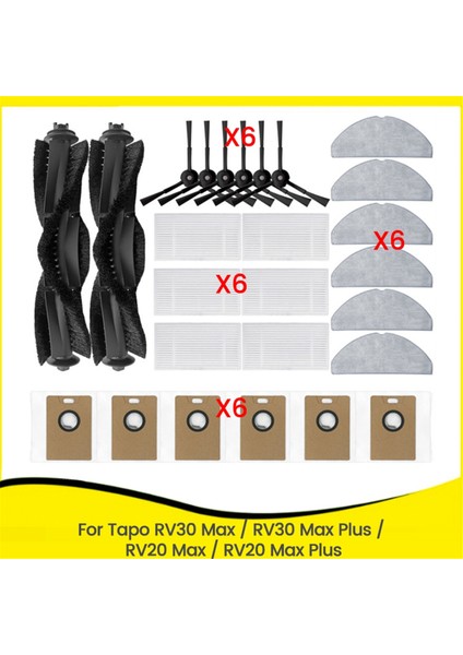 Tapo RV30 MAX/RV30 Max PLUS/RV20 MAX/RV20 Max Plus Robot Süpürge Ataşmanı Için Silindir Yan Fırça Filtre Paspas Toz Torbası (Yurt Dışından) fırsatları