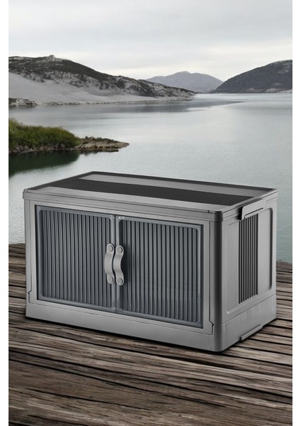 Lavine Fold&Go Tekli Portatif Organizer Dolap ”antrasit” Çok Amaçlı Mıknatıs Kapaklı Katlanır İstiflenebilir