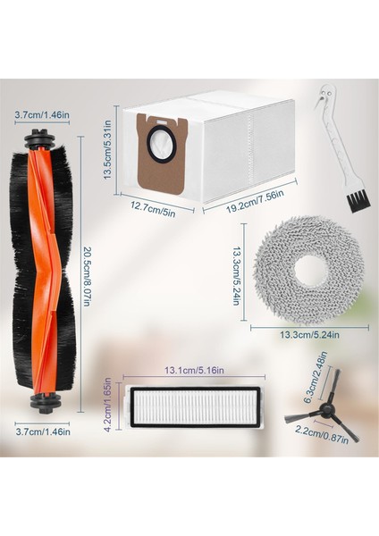 Xiaomi X20 Max/xiaomi X20 Pro Robot Süpürge Için Aksesuar Seti, Silindir Fırça, Yan Fırça, Mendiller, Filtreler, Toz Torbaları (Yurt Dışından) fiyatları