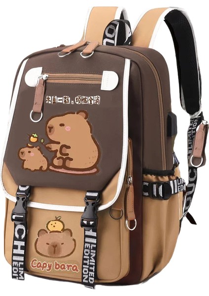"şık Kawaii Capybara Bilgisayar Sırt Çantası Üniversite Okul Günlük Sırt Çantası Gençler Için Büyük Kapasiteli Ayarlanabilir Askılı Okul Çantası " (Yurt Dışından)