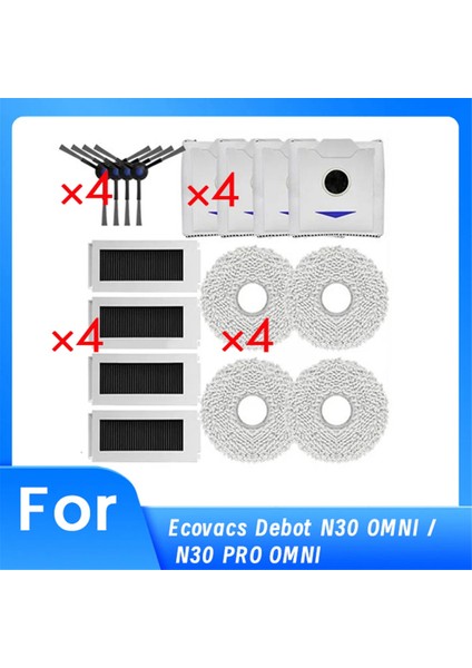 Ecovacs Debot N30 Omnı / N30 Pro Omnı Elektrikli Süpürge Yedek Fırça Toz Torbası Bez Kapak Takımı Için 16 Adet (Yurt Dışından)