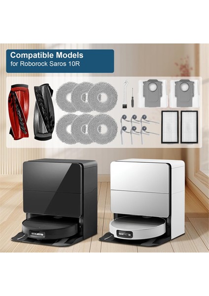 Roborock Saros 10R Robot Süpürge Için Yedek Parça, 1 Çift Ana Fırça, Yan Fırçalar, Mendiller, Filtreler, Toz Torbaları (Yurt Dışından) fırsatları