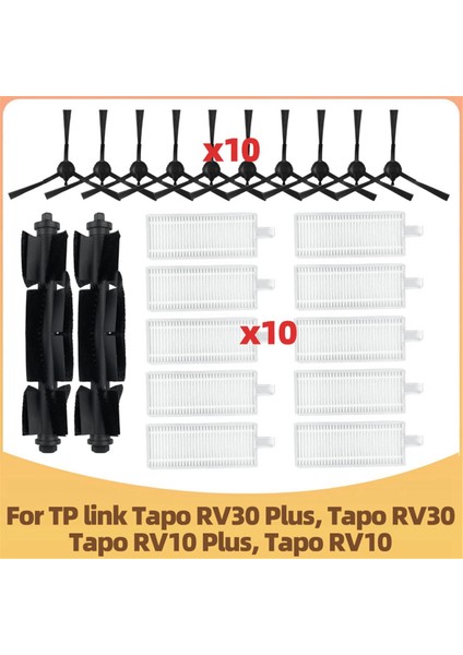 Tp-Link Tapo RV30 / RV30 Plus / RV10 / RV10 Plus Yedek Parça Filtre Ana Yan Fırça Aksesuarları Sarf Malzemeleri (Yurt Dışından)