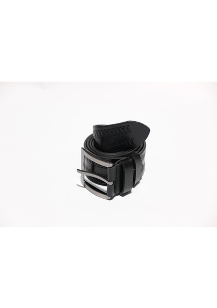 %100 Deri 4 cm Tbk 004 Siyah Kenar Desenli