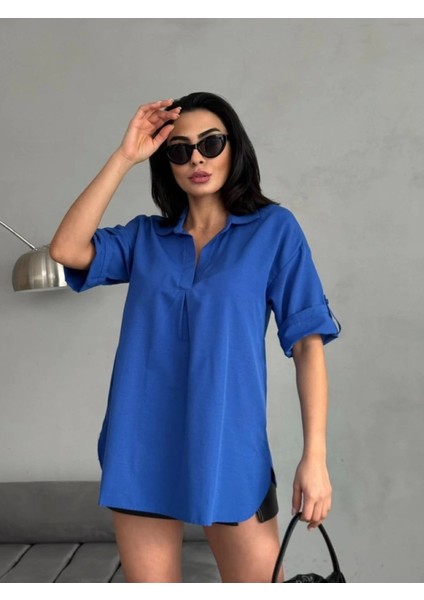 Yırtmaç Detaylı Şık Tunik