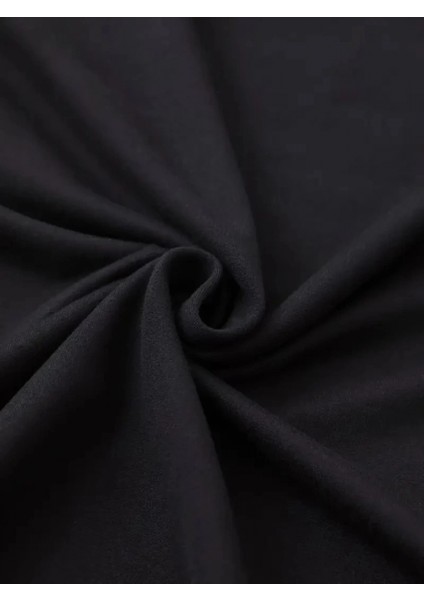 Siyah Oversize Bisiklet Yaka T-Shirt