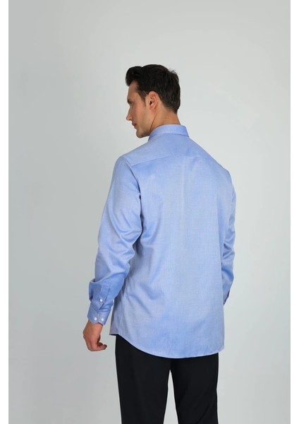 Enzo Ferrettı EF12 R 506 Lacivert Non-Iron Çift Kat Iplik, Regular Fıt,erkek Gömlek fırsatları