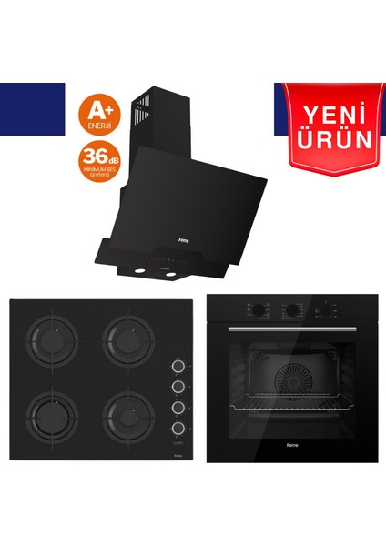 Silenart Yeni Seri Ultra Sessiz Siyah Ankastre Set (QBL62CS + CS205-FA + D063 -Sa)