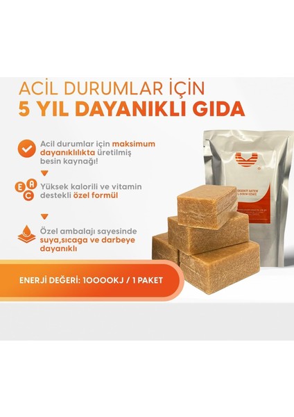 Acil Durum ve Deprem Gıdası, Afet Beslenme Paketi , Hayat Kurtaran Beslenme, 5 Yıl Raf Ömrü, (1 Koli) (10 Paket x 500 gr ) indirimleri