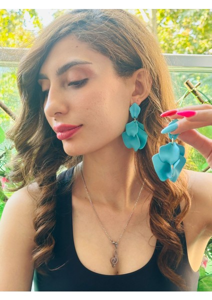 Yaprak Tasarım Kadın Küpe 7 cm modelleri