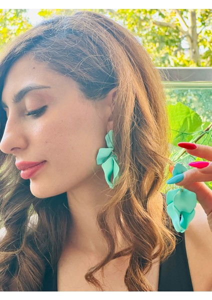 Yaprak Tasarım Kadın Küpe 7 cm modelleri