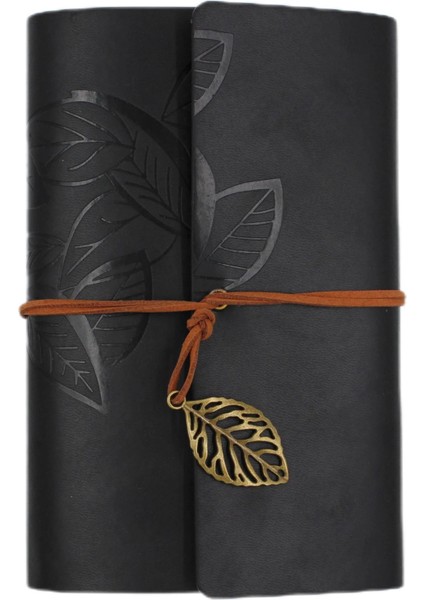 Yaprak Baskılı Deri Kapaklı Özel Tasarım Hediyelik Deri Kaplı Ajanda Anı Defteri Not Defteri Kahverengi