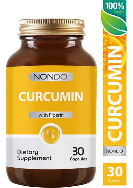 Curcumin Zerdaçal Ekstresi 30 Kapsül (Kurkumin, Piperin)