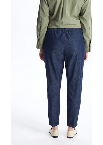 Lcw Modest Indigo Beli Lastikli Carrot Fit Kadın Jean Pantolon indirimleri